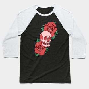 Skull and Roses Baseball T-Shirt